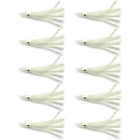Jesscasday 10PCS Soft Rubber Luminous Shrimp Fishing Lures Squid Jig Baits Noctilucent Night Lures Fishing Tackles 9cm/3.54