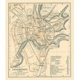 thumbnail image 2 of Baedeker 26x30 Gold Ornate Wood Framed with Double Matting Museum Art Print Titled - Europe Luxembourg City Luxembourg - Baedeker 1910, 2 of 4
