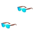 thumbnail image 1 of ZheElen Polarized Lens Sun Glasses Stylish Colorful Lens Options Lightweight Frame Fashionable Wood Unisex blue 2Set, 1 of 6