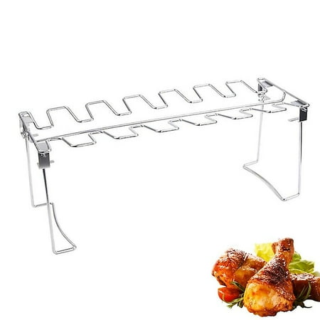 14 Slot Chicken Rack 14-Slot Chicken Leg & Wing Rack With Drip Pan ...