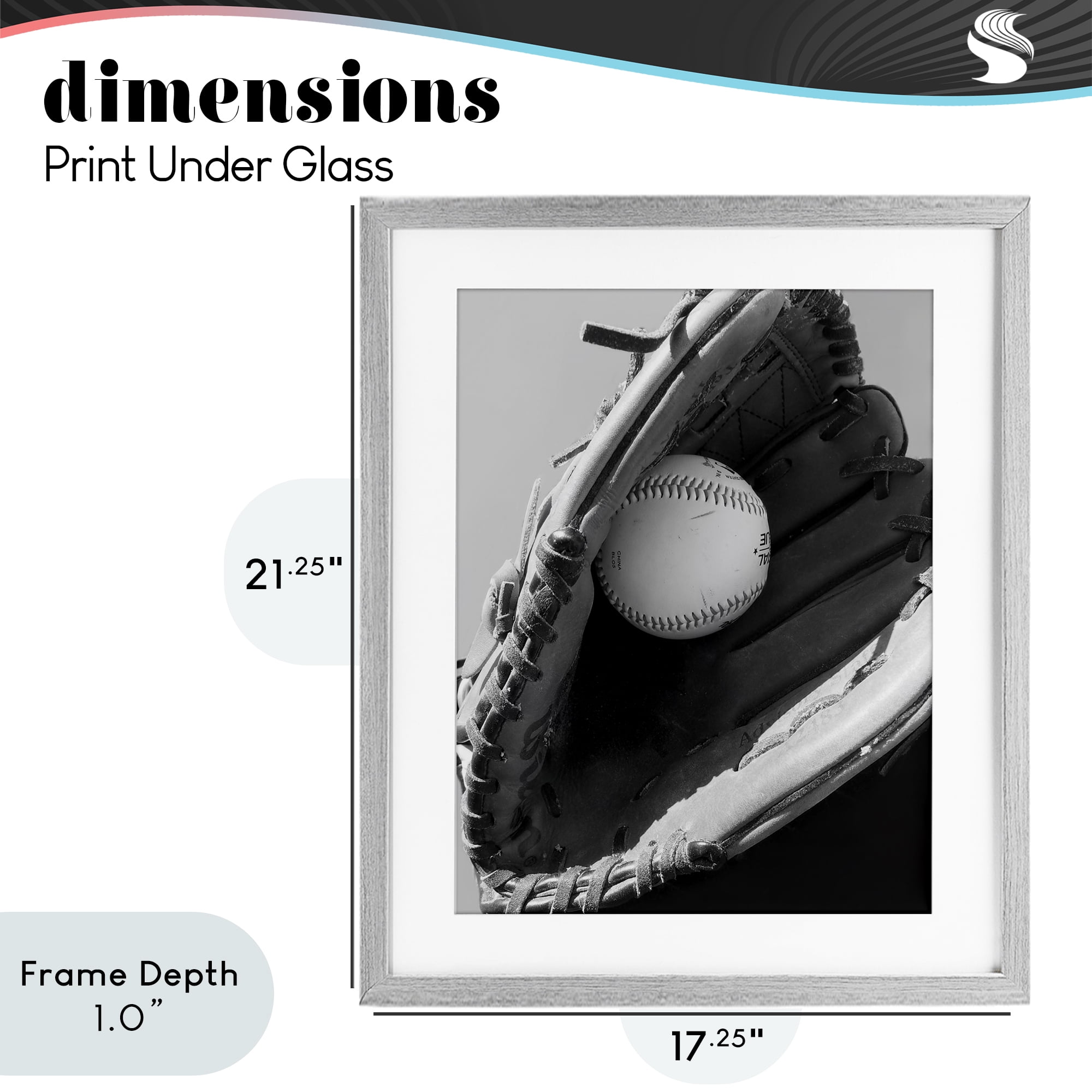 Stupell Industries Nice Catch Baseball Gray Framed Print Under Glass, design by Marcus Prime