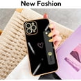 thumbnail image 6 of Compatible with iPhone 11 Pro Case Thin for Women Girls,Soft TPU Plating Bumper Wristband Holder Bling Phone Case Slim Anti-Scratch Shockproof Love Heart Cute Case Cover(Elegant Black), 6 of 14