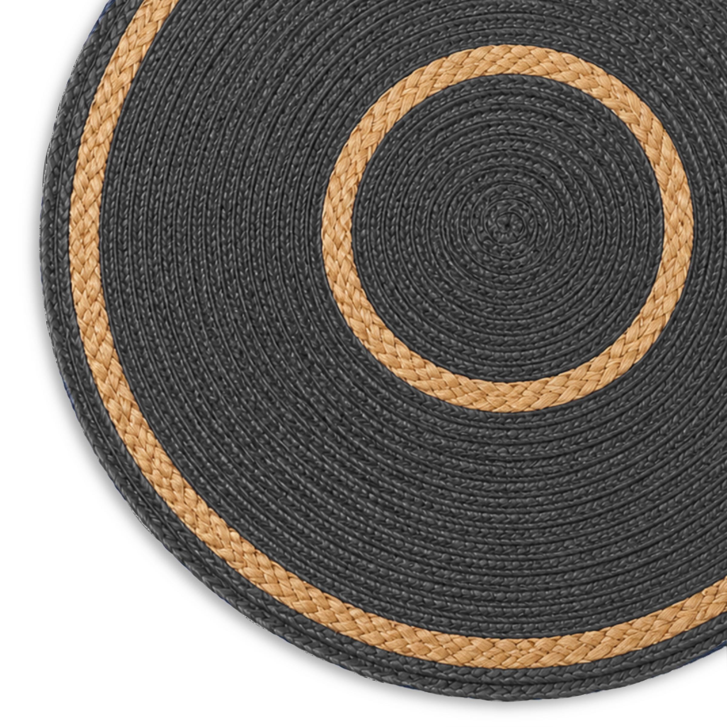Dainty Home Set of 6 Placemats | Elegant and Durable | 15x15 in Round Woven Non-Slip Washable Place Mats | Tear-Resistant Heat | Resistant Placemats