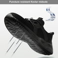 thumbnail image 4 of Safety Shoes Men's Lightweight Black Work Shoes Breathable Steel Toe Cap Sporty Sneakers EU 36-46, 4 of 7