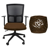 Office Chair Cover, Soft Computer Chair Seat Slipcover, L(45-48cm), Dark Brown