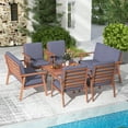 thumbnail image 1 of Costway 8 PCS Patio Conversation Set Acacia Wood Sofa Coffee Table with Cushioned Seat Grey, 1 of 9