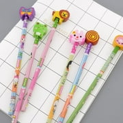 Maynos Kids Wooden Pencils With Cute Cartoon Animals Eraser for School Supplies and Children Prize Gifts