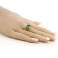 thumbnail image 4 of Gem Stone King 3.08 Ct Green Malachite Blue Created Sapphire 18K Yellow Gold Plated Silver Ring (Size 5), 4 of 4