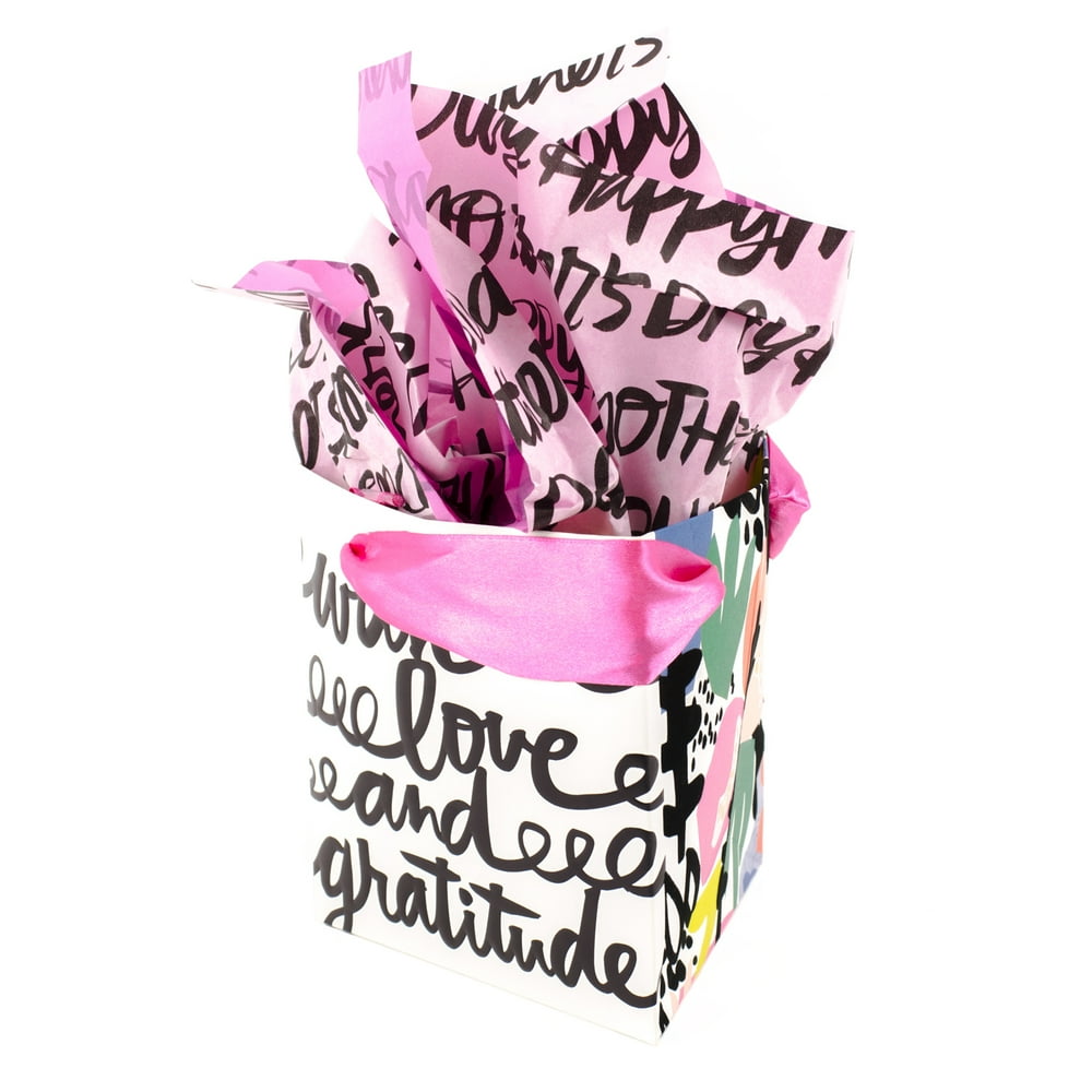 Hallmark Signature, Mother's Day Small Gift Bag with Tissue, Black and