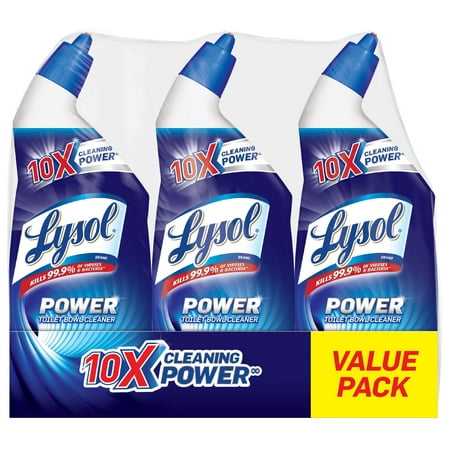 Lysol Power Toilet Bowl Cleaner, 72oz (3X24oz), 10X Cleaning (Best Way To Clean Stubborn Toilet Stains)