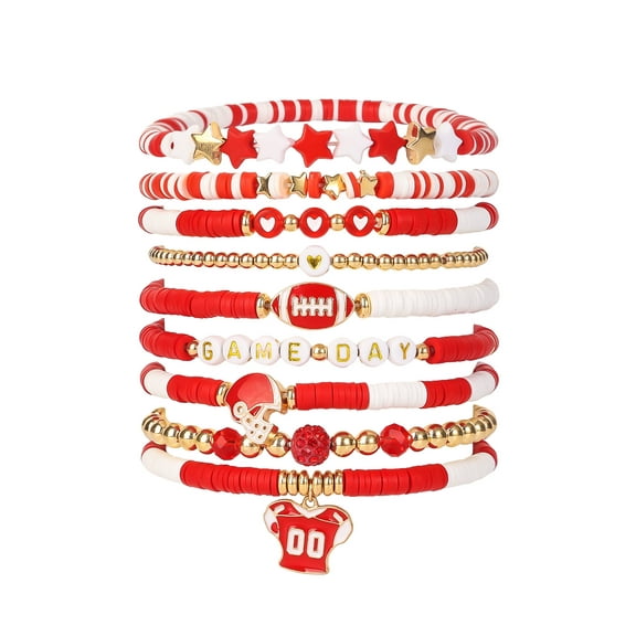 Sdmnsg-T Game Day Football Charm Bracelet: Stackable Sports Jewelry for Moms & Dads - Perfect for Football Fans