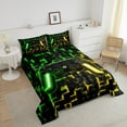thumbnail image 4 of Bedding Sets Room Decor, Green Yellow Gamepad Pattern, Full, Black Reversible, 4 of 7
