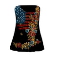 thumbnail image 5 of Flag and Floral Print Tube Tops Women 4th of July Strapless Bandeau Sleeveless Tank Tops American 250th Anniversary Pleated Flowy Off the Shoulder Tube Tops, 5 of 5
