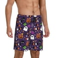 thumbnail image 2 of Tideii Halloween Sweet Candy Print Men's Short Pajama Pants, Elastic Pocket Summer Pajama Pants Sleepwear, Lounge Pants-3X-Large, 2 of 6
