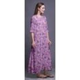 thumbnail image 4 of Bimba Chemise de Nuit Maxi à Feuilles Florales et Renoncules pour Femmes Été Imprimée X-Small, 4 of 5