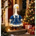 thumbnail image 3 of RUINIXCW Winter Christmas Porch Goose Outfit for 23 inch Cement Plastic Goose Statue Accessories Garden Porch Goose Clothes Plush Trim Xmas Dress and Hat Set Yard Patio Lawn Decor (No Goose), 3 of 5