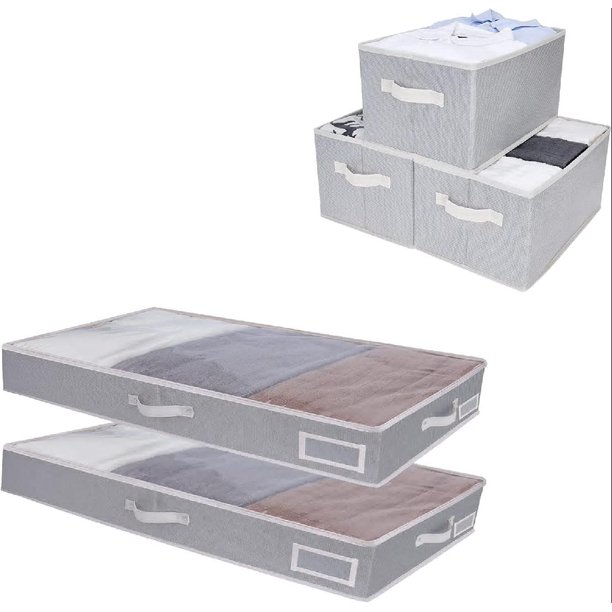 Bundle of 2Pack Under the Bed Storage Containers & 3Pack Rectangle