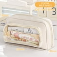 thumbnail image 4 of Transparent Pencil Case Large Capacity Organizer | Visible Stationery Bag | Multi-Compartment Storage | Woven Fabric | Six Color Options | Holds 100 Pens | 1 Pack, 4 of 4