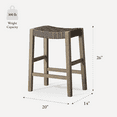 thumbnail image 5 of Maven Lane Emerson Counter Stool in Weathered Grey Wood Finish with Ronan Stone Vegan Leather, 5 of 12