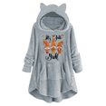 thumbnail image 1 of Abrigo de Piel Sintética Para Mujer, Estampado Informal, Botones de Felpa, Manga Larga, Top de Felpa Con Capucha Odeerbi ODB185728, 1 of 5