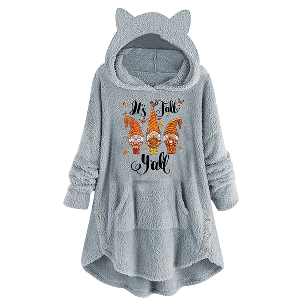 Abrigo de Piel Sintética Para Mujer, Estampado Informal, Botones de Felpa, Manga Larga, Top de Felpa Con Capucha Odeerbi ODB185728