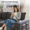 thumbnail image 5 of Ucloveria 116.5" L-Shaped Modular Sectional Couch With Ottoman, Cup Holders & Charging Ports - Chenille Cloud Couch, 4-Seat Deep Seat Sofa For Living Room, Apartment,Gray, 5 of 8