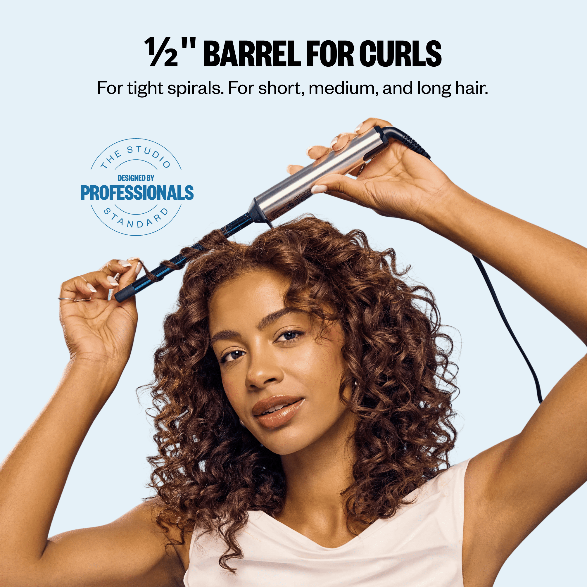BaBylissPRO Nano Titanium Small Curling Iron, ½” Barrel, All Hair Types, 1 Count
