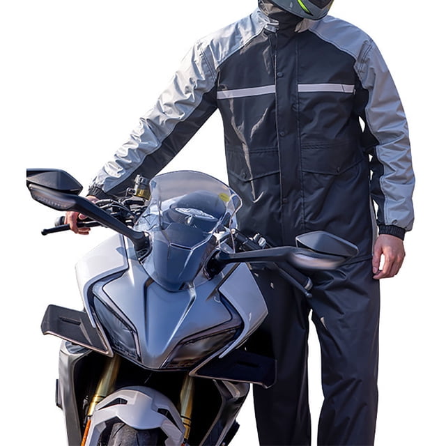 Veste et Pantalon Réfléchissants pour Hommes, Manteau de Pluie pour Cyclisme en Plein Air, Moto avec Capuche, Ensemble de Costume Coupe Ajustée pour Hommes, Costume de Mode pour Hommes, Maillot de Bain Poilu