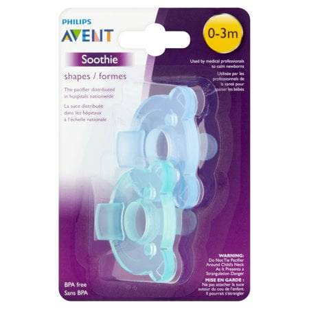 (2 Pack) Philips Avent Soothie Pacifier, 0-3 Months, Bear-Shaped - 2 Counts
