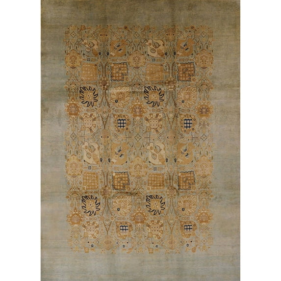 Ahgly Company Indoor Rectangle Mid-Century Modern Brown Oriental Area Rugs, 7' x 10'