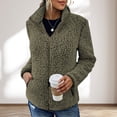 thumbnail image 4 of Winter Women Jacket with Double Pockets Thick Fleece Zipper Closure Cardigan Long Sleeves Warm Windproof Heat Retention Outdoor Coat, 4 of 8