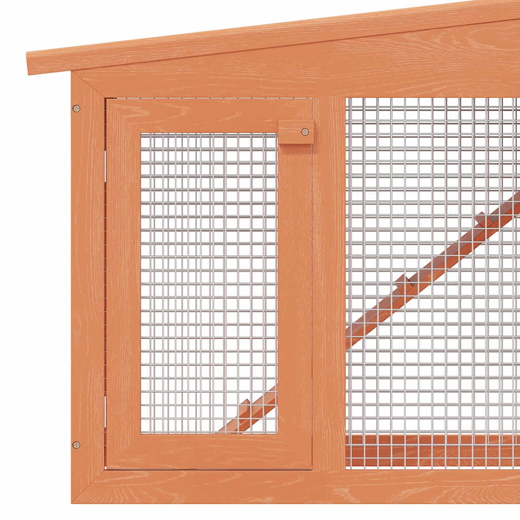 vidaXL Rabbit Hutch with Roofs Bunny Cage Small Animal House Outdoor Wood