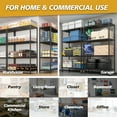 thumbnail image 2 of NSF Commercial Shelving Unit 55"W x 76"H - 2500LBS Heavy Duty Wire Rack w/ Wheels & Leveling Feet, Adjustable Garage Storage for Warehouse Pantry (4-Tier, Black), 2 of 12