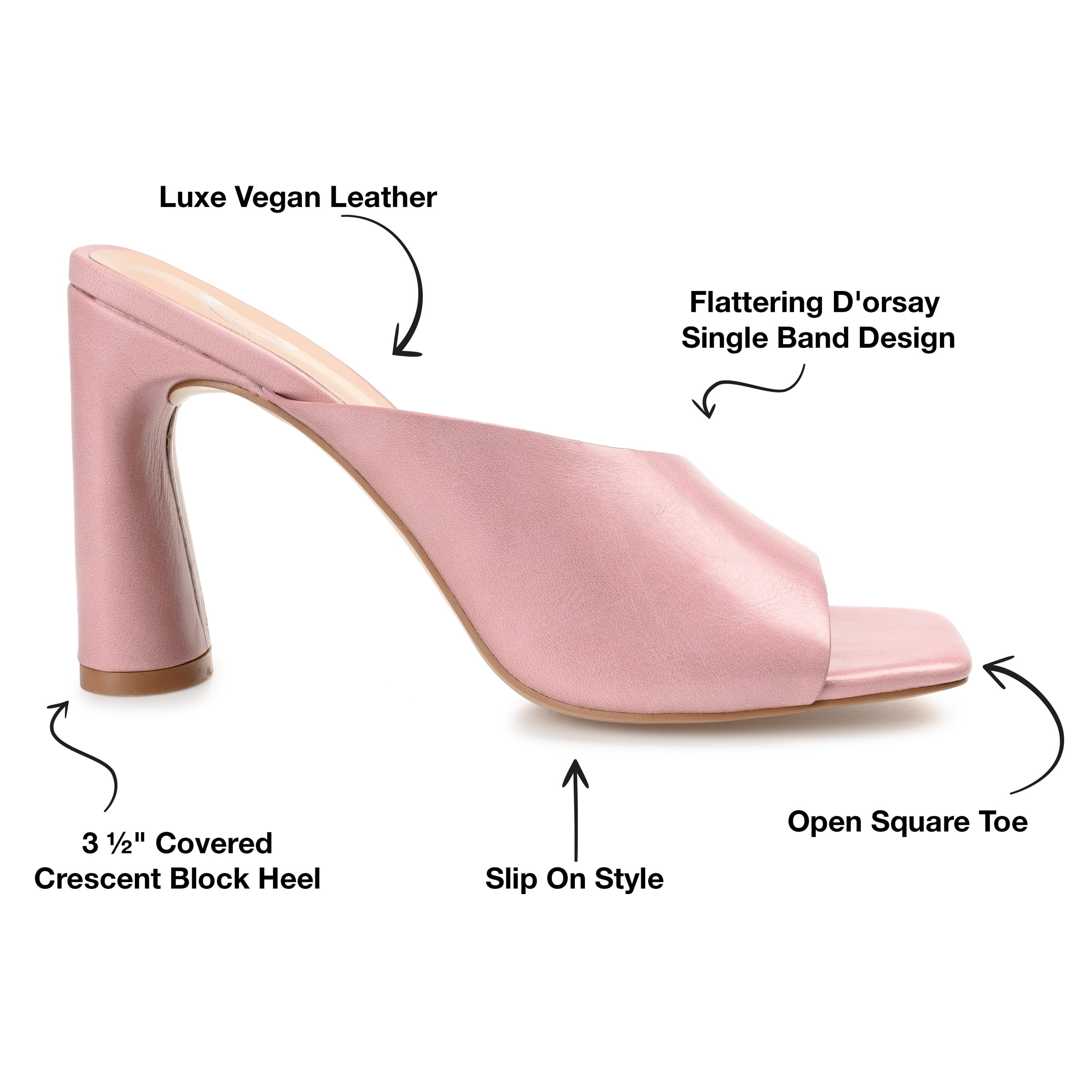 Journee Collection Womens Dola Faux Leather Dressy Heels