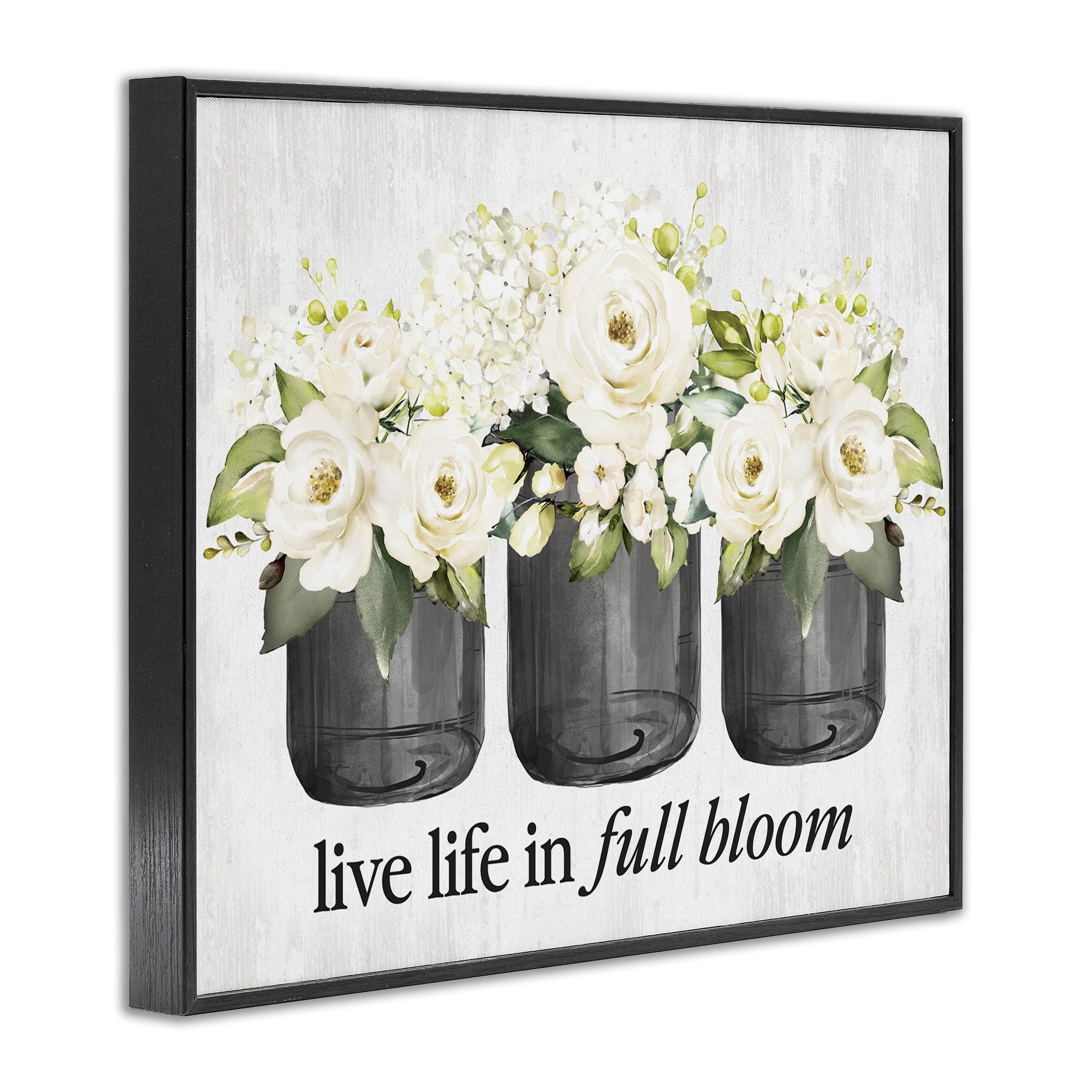 Stupell Industries Life In Full Bloom Botanical & Floral Painting Black Framed Art Print Wall Art, 20 x 16