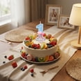 thumbnail image 4 of Birthday Number Candle, Blue Purple Striped Party Celebration Wax Insert, Festive Cake Topper Pick for Anniversary Event Table Display, 4 of 6