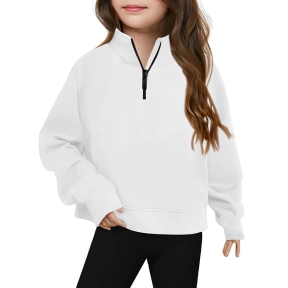 Xiaowennn Kids Sweatshirts Girls Long Sleeve Sweatshirts Girls' 1/4 Zipper Sweatshirts Fall Sweatshirt For Little Girls Sweatshirts