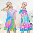 thumbnail image 4 of 2Pcs Girls Nightgowns 4-8 Years Unicorn Sleepwear Night Sleep Dress Pajamas Little Kids Toddler Soft Nightgown, 4 of 7
