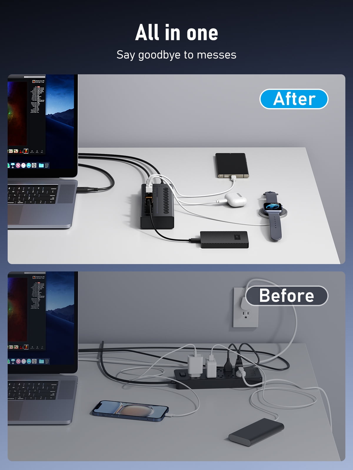 Clearance Sale!!! Lemorele 10 in 1 USB 3.0 Hub USB C Charging Ports 5Gbps Fast Charging for Windows MacOS
