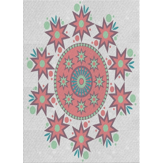 Ahgly Company Indoor Rectangle Patterned Tulip Pink Novelty Area Rugs, 6' x 9'