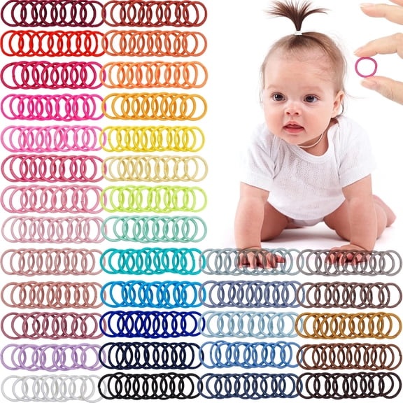 BZCOE Baby Hair Ties 36 Multicolors Elastic Hair Ties 2Cm Diameter No Crease Finger Rubber Hair Elastics Small Thin Hair Ponytail Holders Hair Accessories Baby Girls Toddlers Kids