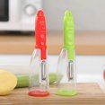 thumbnail image 3 of Pelador multifuncional con almacenamiento incorporado, cuchillas de acero inoxidable, pelador de frutas y verduras, mango ergonómico, utensilio de cocina para pelar, 3 of 8