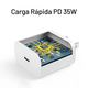 thumbnail image 5 of Set 3 en 1 Cargador Rápido 35W con Adaptador de Corriente, Cable USB-C a USB-C y Cargador Inalámbrico Compatible con MagSafe para iPhone y Google Pixel – Blanco, 5 of 9