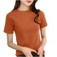 thumbnail image 1 of Mode Printemps 2025 Femmes Hauts Blancs Femmes Hauts d'Été à Manches Courtes Col Rond Léger Chandail Ample Chic Décontracté Blouse Vêtements Basiques, 1 of 3