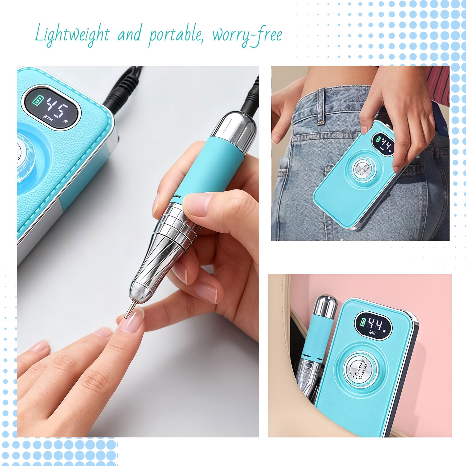 40000RPM Electric Nail Drill Professional Polishing Machine Low Noise Nails Sander File Set For Manicure Salon Home Tools, Chrismas gift