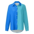 thumbnail image 4 of Vedolay Button Down Shirts for Women 2023 V Neck Casual Business Blouses Tops Green,XL, 4 of 5