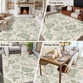 thumbnail image 6 of Farmhouse Sage Green Floral Washable Area Rug 8 x 10 ft Linen Boho Paisley Flower Rustic , Soft Non Slip Rugs Stain Repellent Indoor Felt Carpet for Living Dining Room Bedroom Home Office, 6 of 9