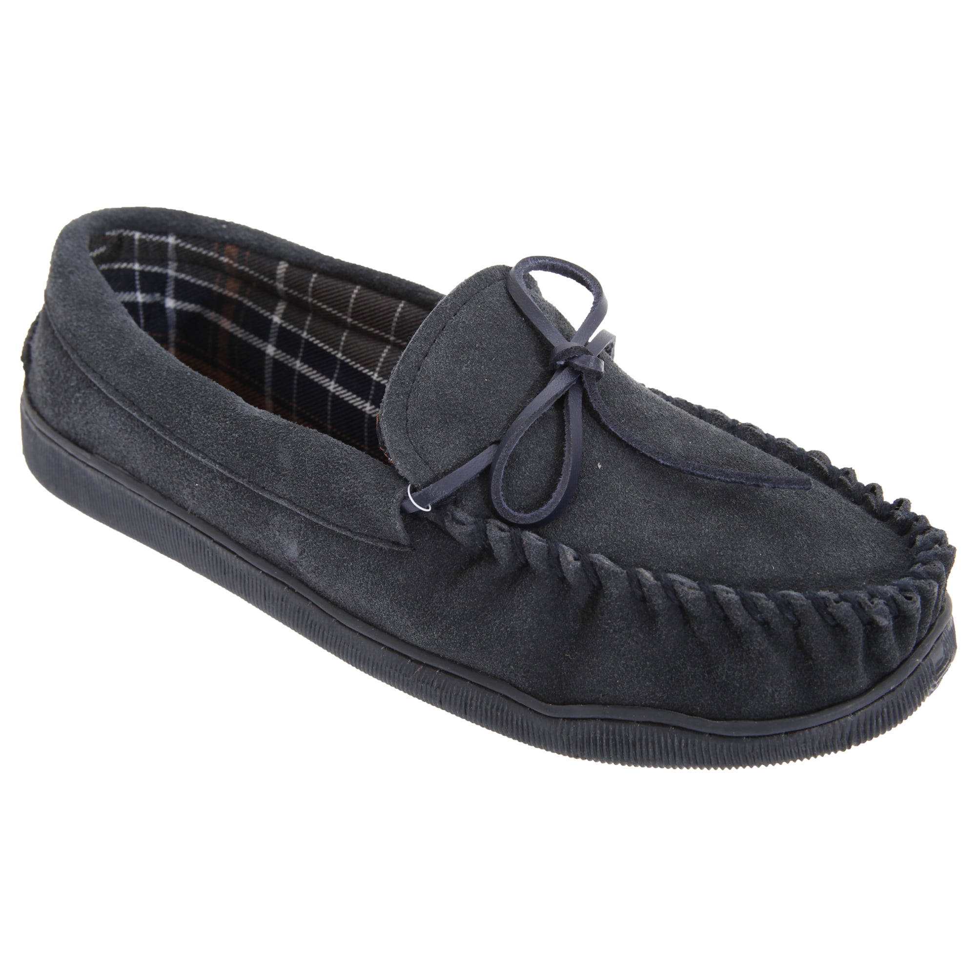 Mens Mokkers OLIVER Genuine Handcrafted Suede Moccasin Slippers Navy Real Suede 