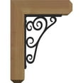 thumbnail image 3 of 3 1/2"W x 9 1/2"D x 12"H Tristan Craftsman Ironcrest Smooth Bracket, Western Red Cedar (2"W x 5 1/2"D x 8"H Iron Bracket), 3 of 5