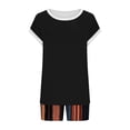 thumbnail image 6 of BLTIBY Women 2 Piece Sets Summer Short Sleeve Crew Neck Top Drawstring Shorts Casual Matching Outfits with Pockets Brown M, 6 of 6
